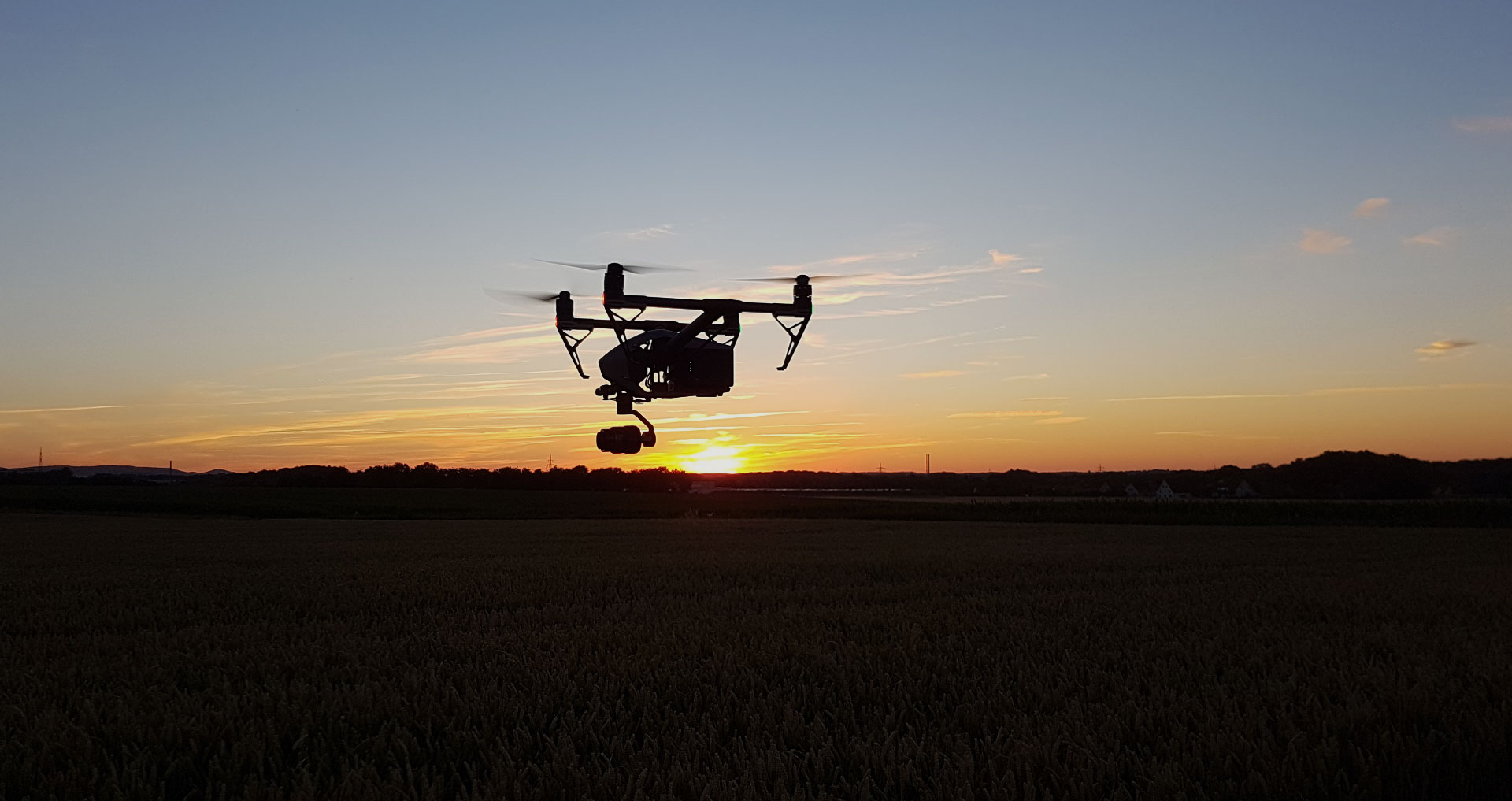 Drohne Luftaufnahme Beweissicherung Robert Grams Sonnenuntergang